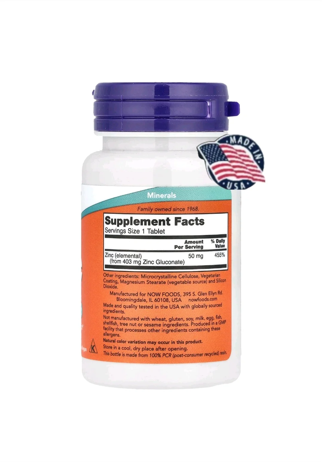 Zinc 50 mg – Immune & Hormonal Support | NOW Foods 100 Tablets