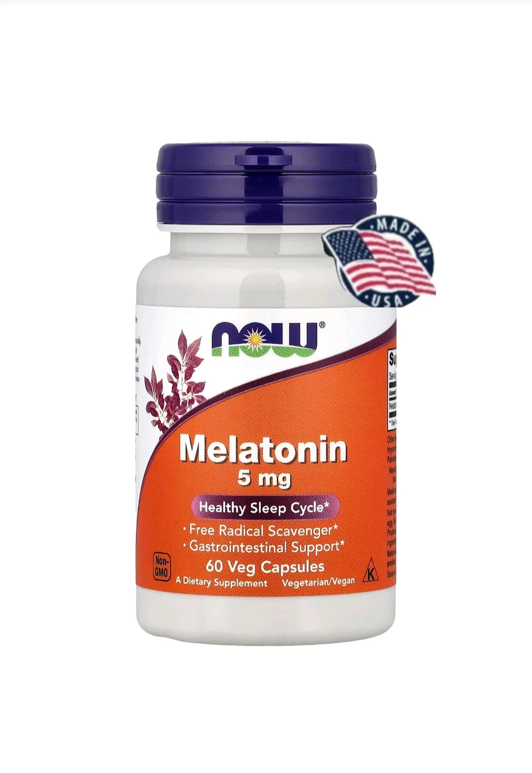 Melatonin 5 mg Sustained Release 60 Tablets – NOW Foods