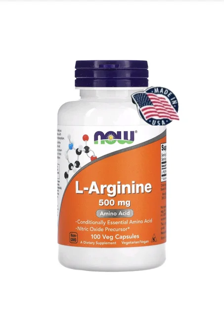 L-Arginine 500mg NOW Foods – Nitric Oxide & Muscle Pump