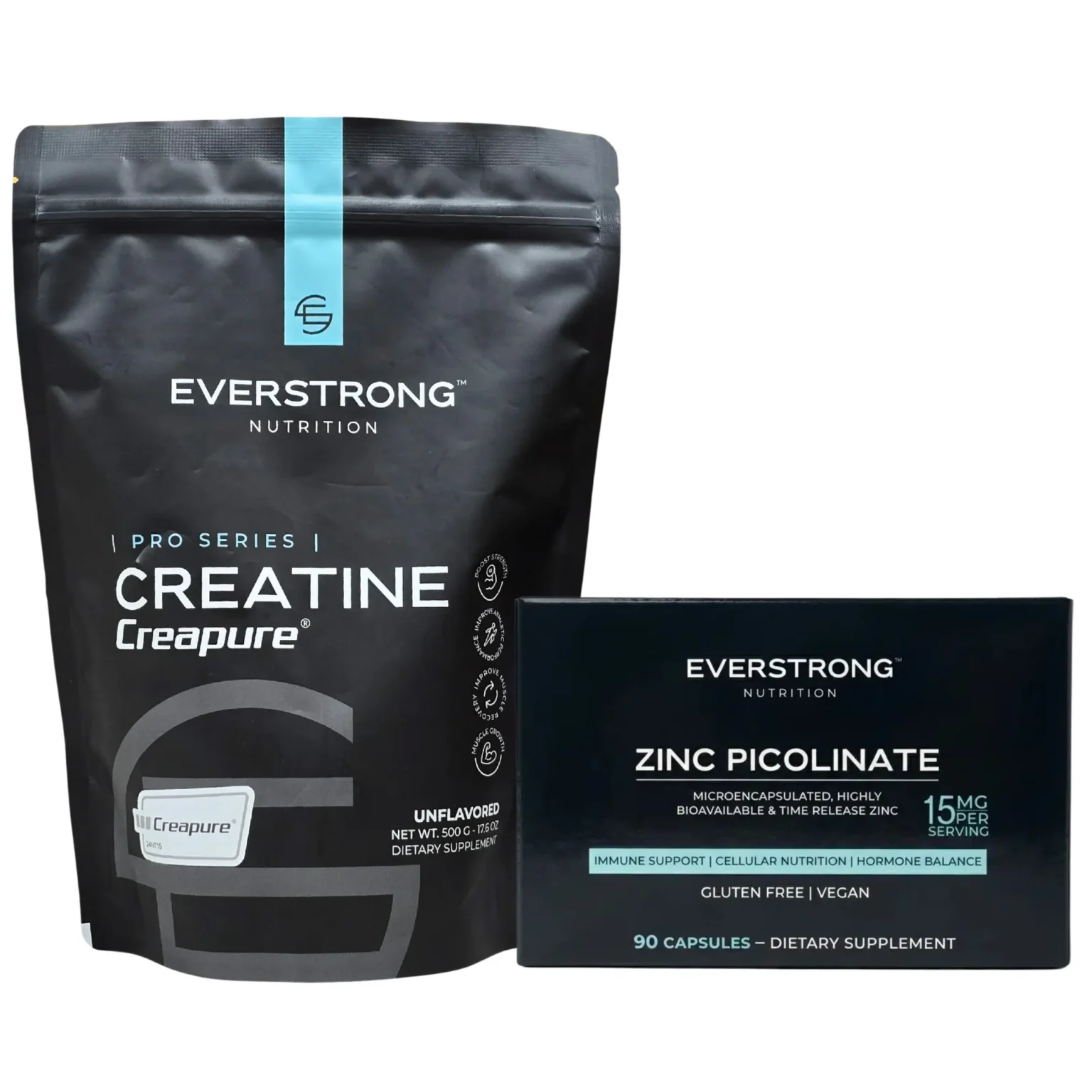 Creatine Creapure 500g + Zinc Picolinate 15mg Pack Everstrong