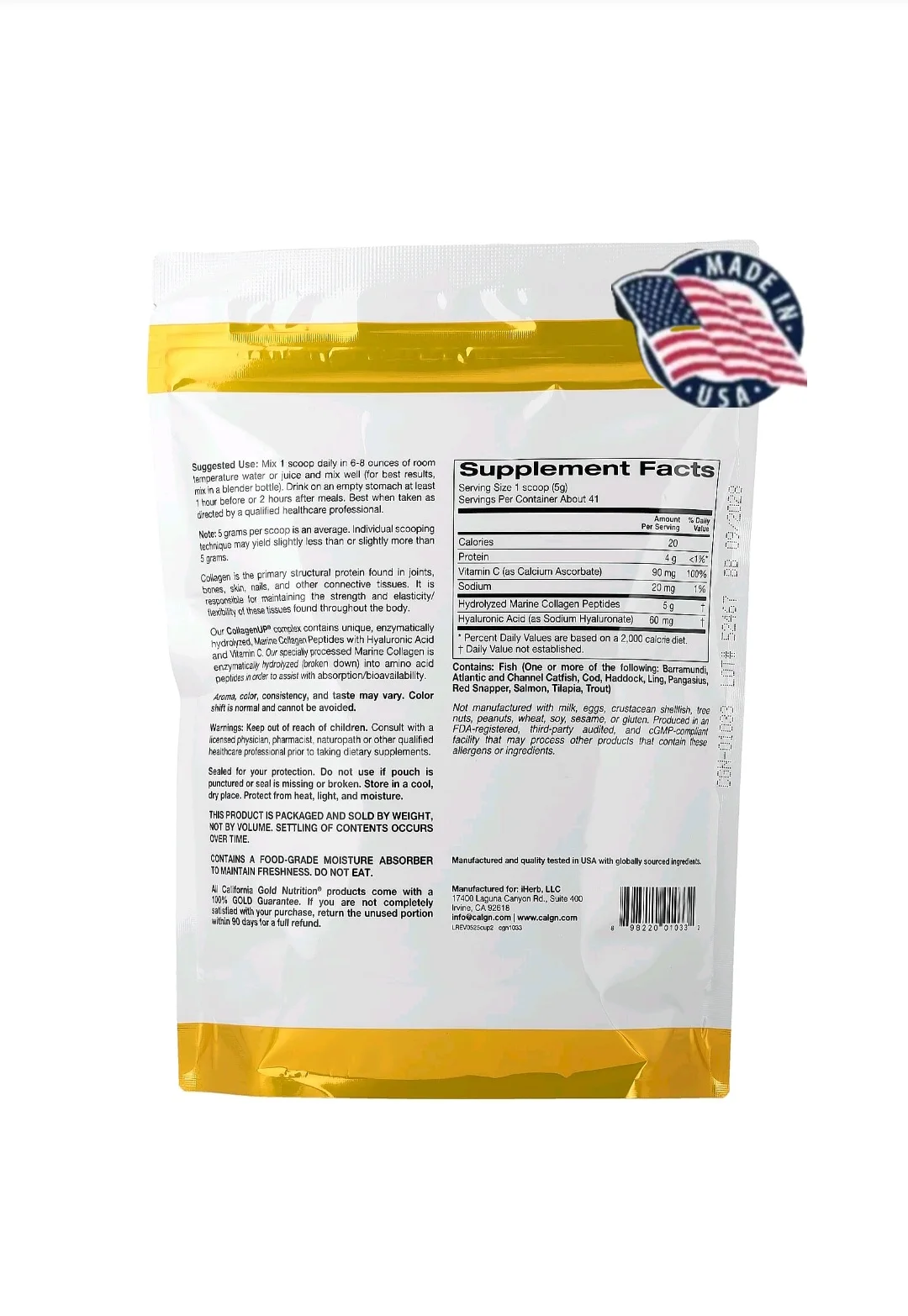 CollagenUP – California Gold Nutrition | Collagène marin 5 g pour une peau et des articulations plus fermes
