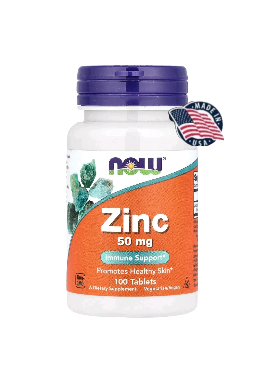 Zinc 50 mg – Immune & Hormonal Support | NOW Foods 100 Tablets