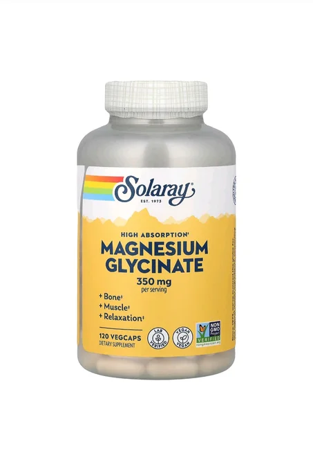 High Absorption Magnesium Glycinate 350mg – Solaray | Muscle, Sleep & Nervous System Support