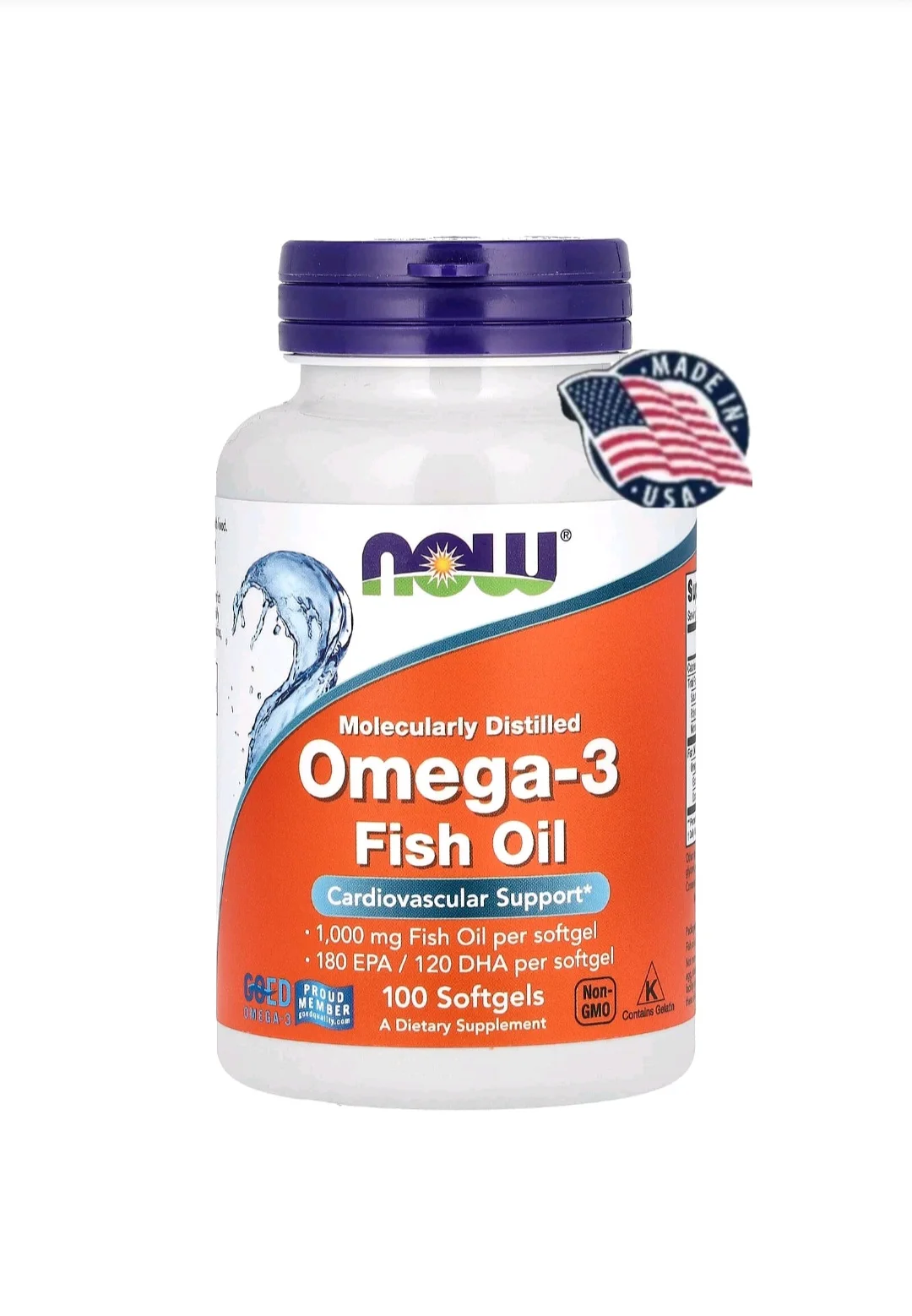 Omega 3 Fish Oil 1000 mg – EPA & DHA pour le Cœur et le Cerveau | NOW Foods