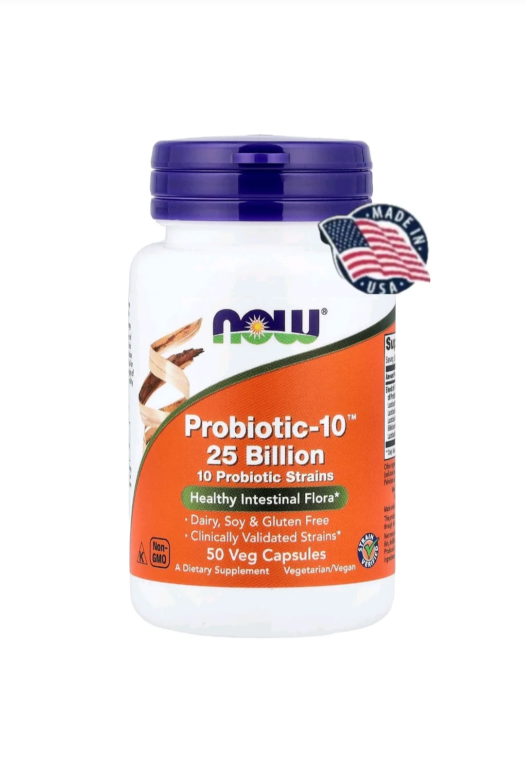 NOW Foods Probiotic 25 Billion 10 Strains 50 Veg Capsules