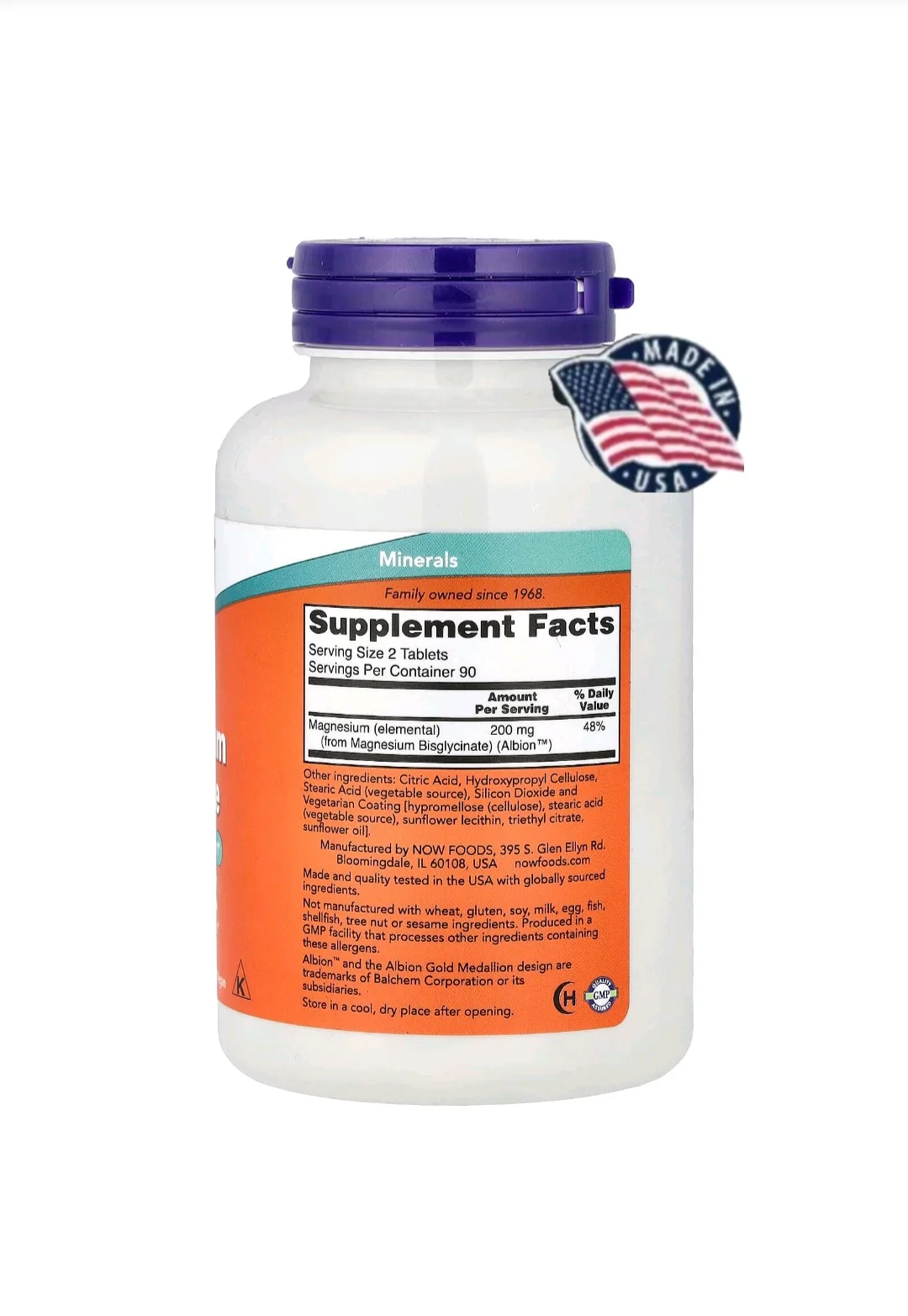 Magnésium Glycinate 100 mg – Relaxation & Système Nerveux | NOW Foods