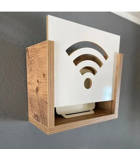 غطاء خشبي أنيق لإخفاء جهاز الراوتر