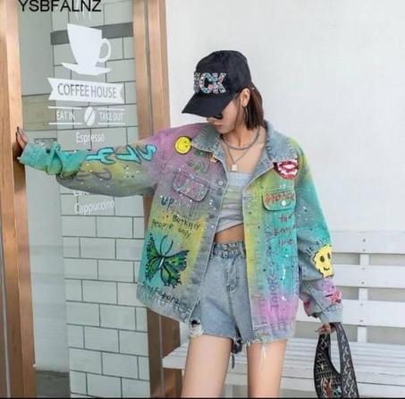 💥 سترة جينز أوفرسايز بمقاس ستاندار يناسب الجميع