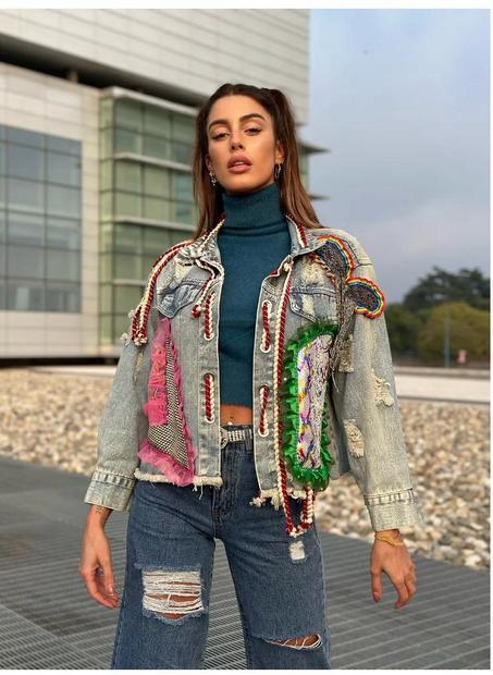 💥 سترة جينز أوفرسايز بمقاس ستاندار يناسب الجميع