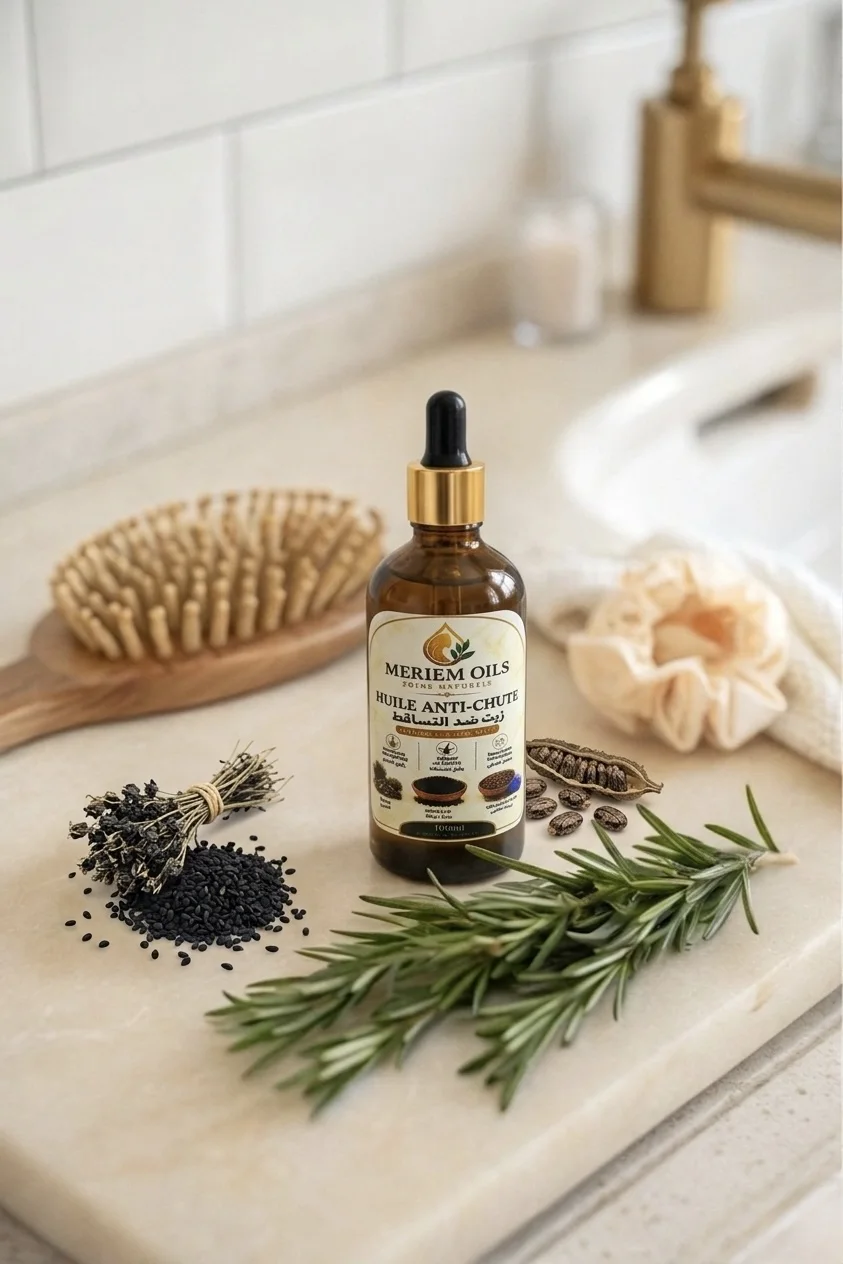 Meriem Anti-Hair Fall Elixir – زيت طبيعي لتقليل تساقط الشعر وتقوية الجذور