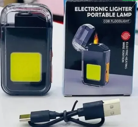 ولاعة كهربائية مزدوجة مع مصباح