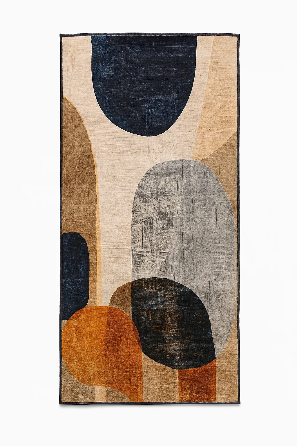 Tapis Douceur – Orange, Gris & Beige | 60 × 120 cm
