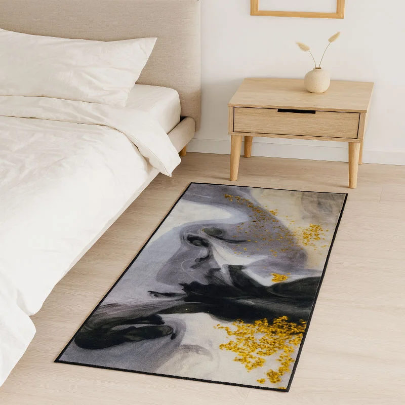 Tapis Douceur – Noir & Or | 60×120 cm / 80×150 cm