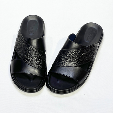 Sandales Hommes 100% Cuir Super Médical EN NOIR REF 214