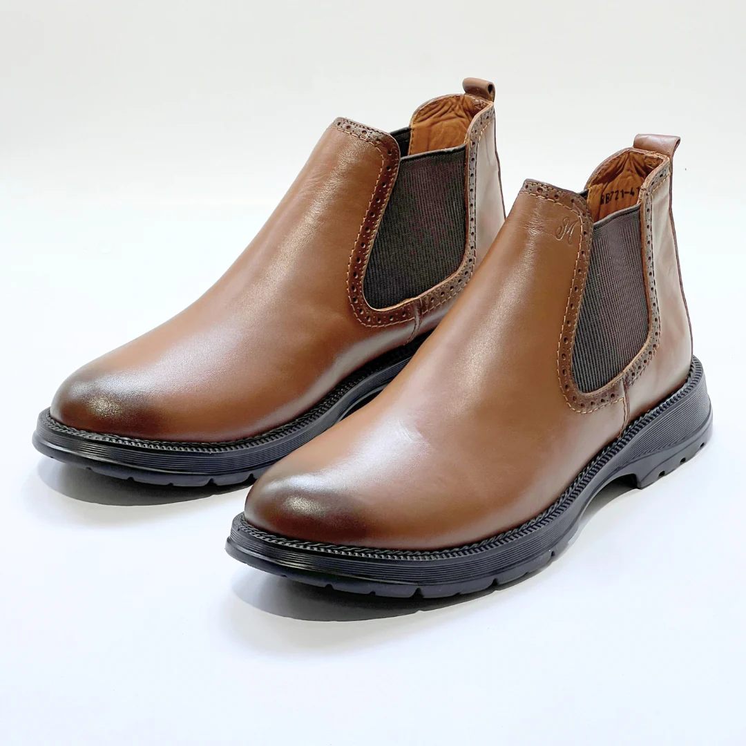 Bottine Tendance Médical en Cuir 100% MARRON REF AZ721
