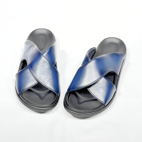 Relax – Sandales Hommes 100% Cuir Super Médical EN BLEU REF S-212