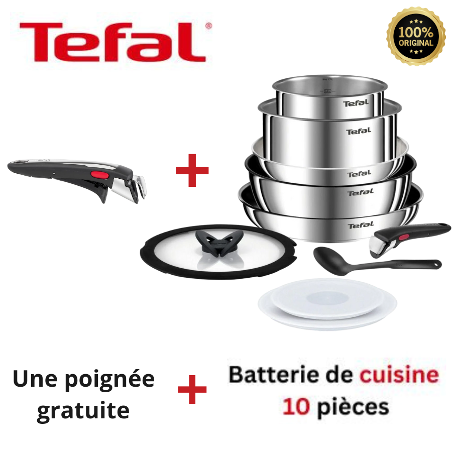 Batterie de cuisine TEFAL Ingenio 10 pièces + une poignée gratuite