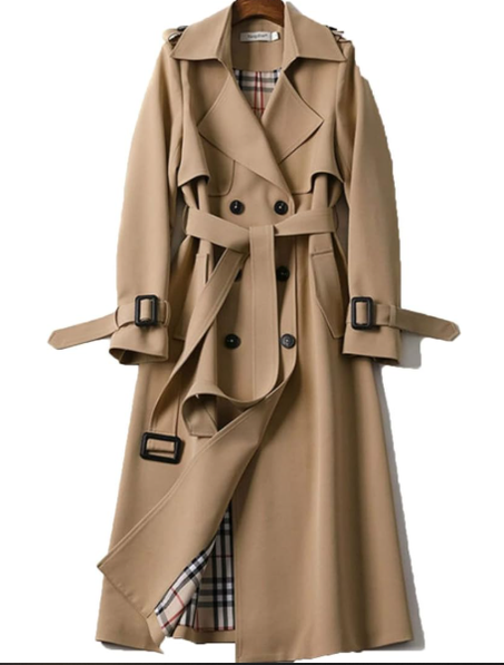 معطف واق من المطر للنساء من ايلوير، معطف متوسط الطول للربيع والخريف، معطف بيسك بلس بمقاس كبير، معطف نسائي فضفاض