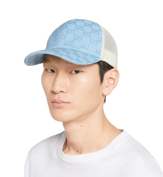 Casquette en toile Original GG en bleu clair et blanc