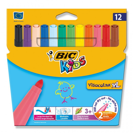 Pochette 12 feutres Bic Kids Visacolor XL