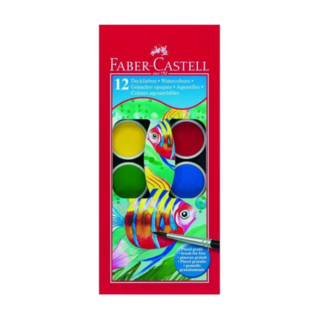 Ensemble de peinture aquarelle Faber-Castell avec pinceau - Aquarelles lavables de qualité supérieure pour enfants