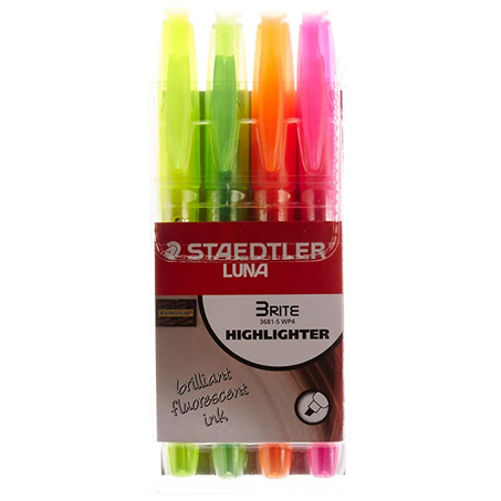 Staedtler Luna Write 3681 Lot de 4 stylos surligneurs doubles