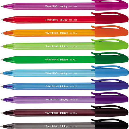 Paper Mate InkJoy 100 CAP  Stylos bille pointe moyenne Couleurs Assorties