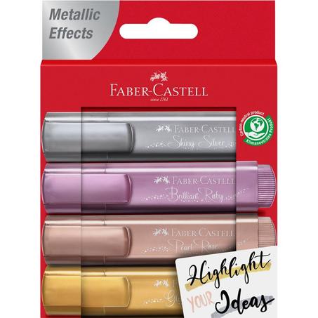 Surligneur métallique Faber-Castell étui de 4