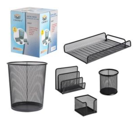 Ensemble de Bureau 5 Pcs Pbl Métallique Crown