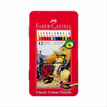 12 CRAYON DE COULEUR FABERCASTEL BTE METAL
