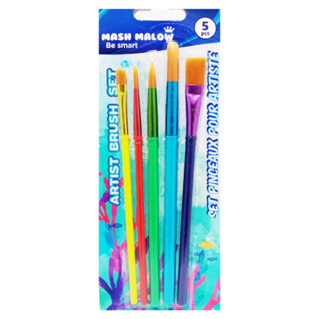 PAQUET 5 PINCEAUX POUR ARTISTES MASH MALOW RÉF : KR971857