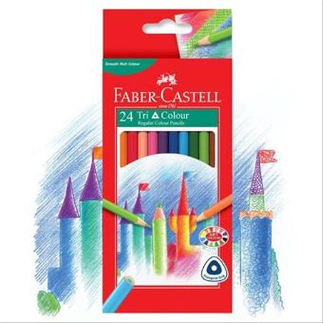 12 crayons de couleur triangulaires FABER CASTELL