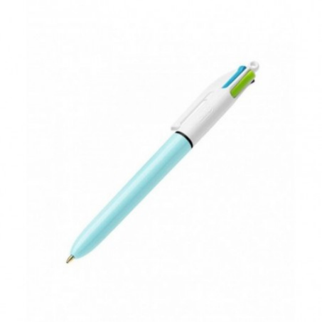 BIC - STYLO BILLE 4 COULEURS FANTAISIES - BLEU CIEL