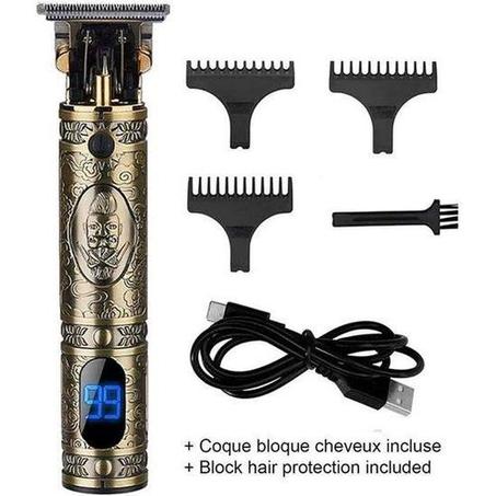 Tondeuse Cheveux Rasoir Professionnelle en T sans Fil Électrique avec Écran LCD