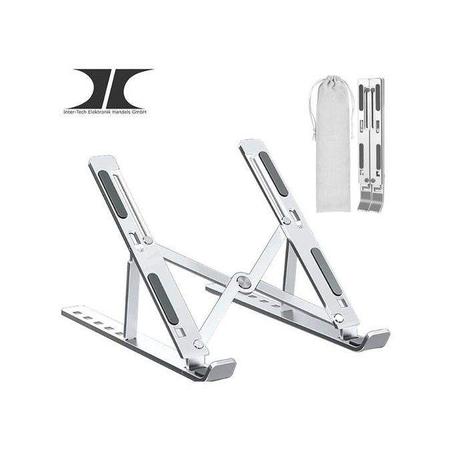 Inter Tech Support pour PC Portable & Notebook - En Aluminium - Pliable -7 Hauteurs- 11" à 15.6"- Max 15Kg