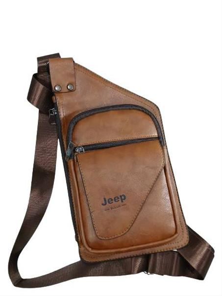 Saccoche homme en Cuir avec bandoulière - Marron