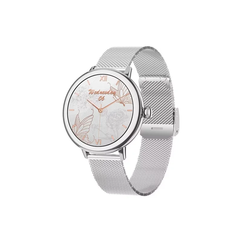 ساعة ذكية عصرية للنساء بشاشة AMOLED مقاس 1.19 بوصة، مزودة بتقنية بلوتوث، مقاومة للماء بمعيار IP68.