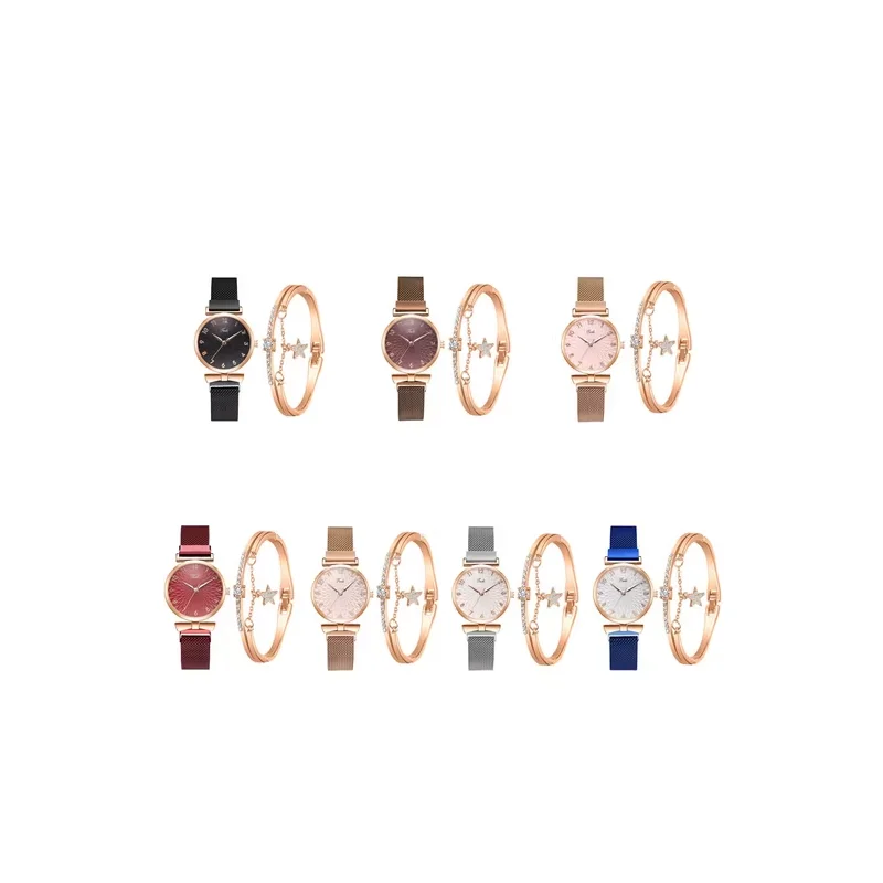 ساعة نسائية أنيقة بعقارب وميناء كوارتز وردي – تصميم عصري