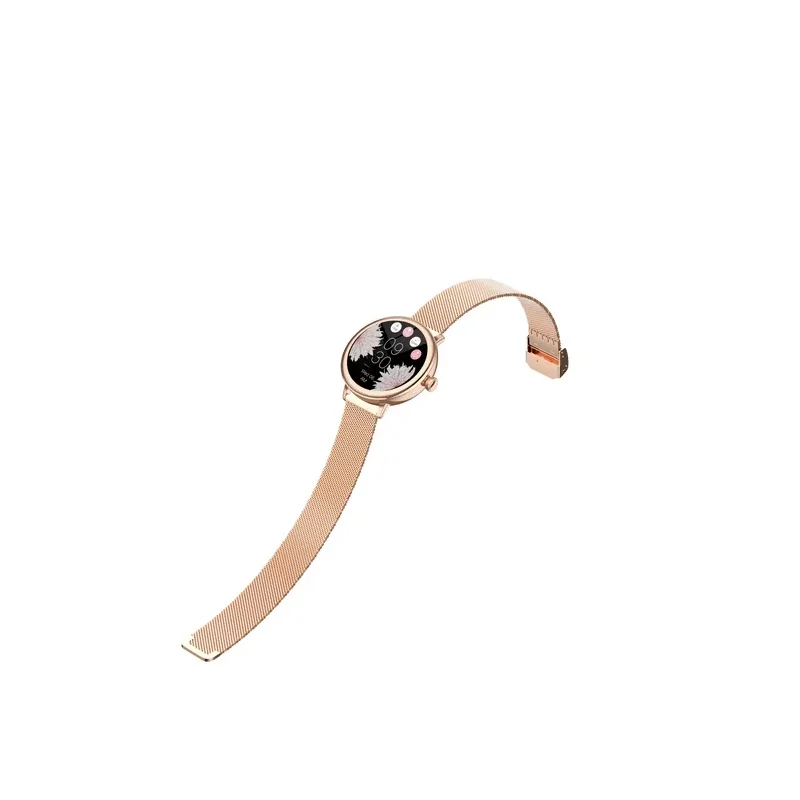 ساعة ذكية عصرية للنساء بشاشة AMOLED مقاس 1.19 بوصة، مزودة بتقنية بلوتوث، مقاومة للماء بمعيار IP68.