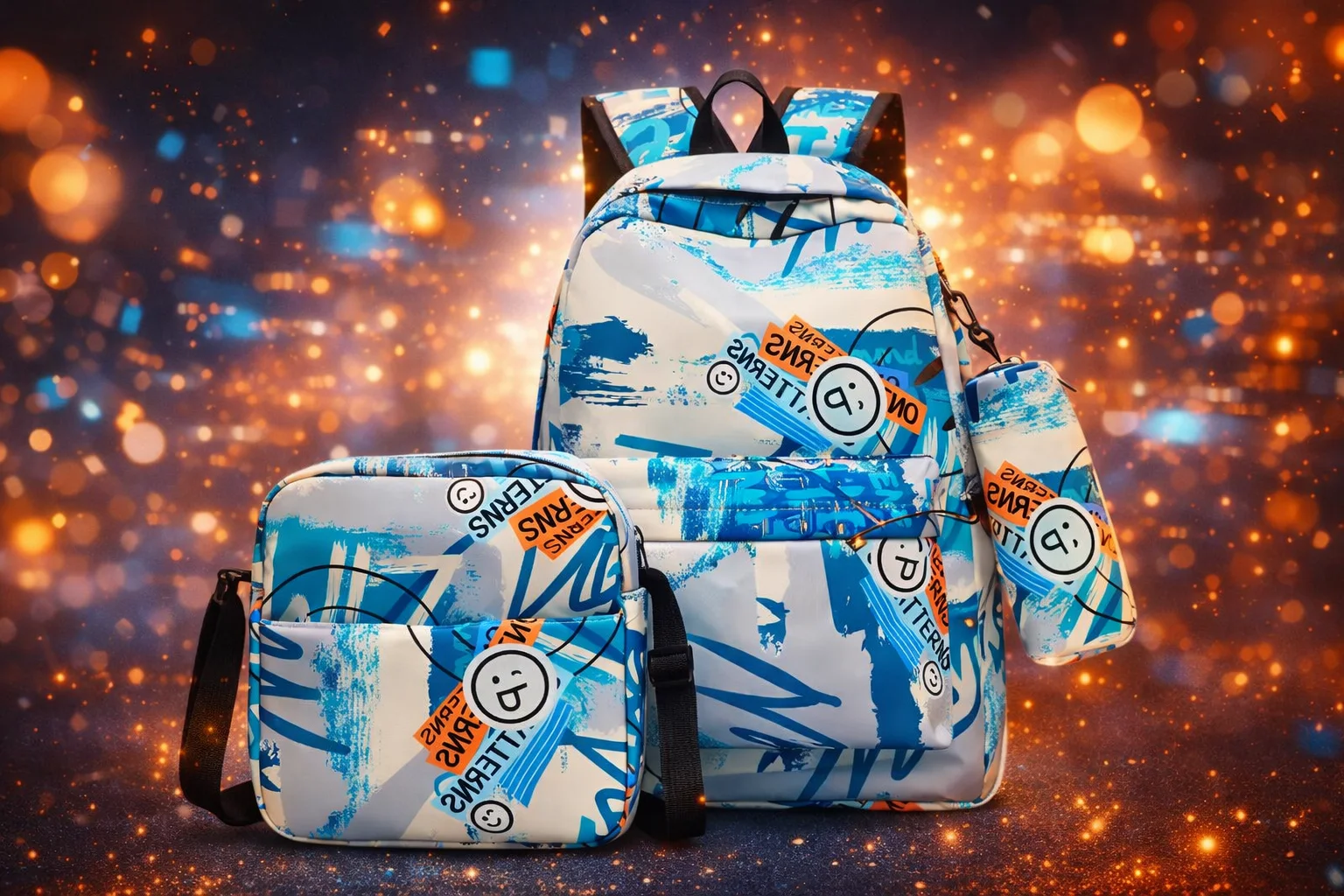 Sac à Dos + Sacoche + Étui Stylisé