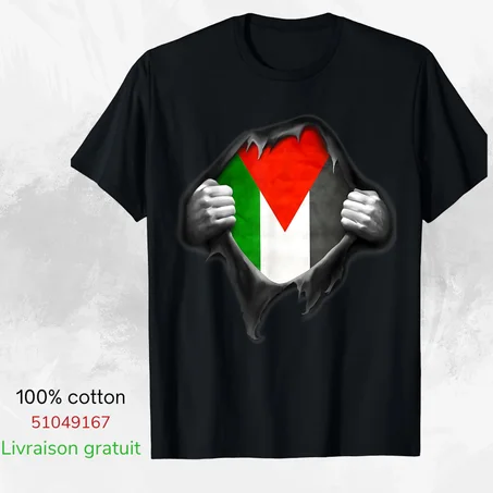 t-shirt palestine 100% cotton