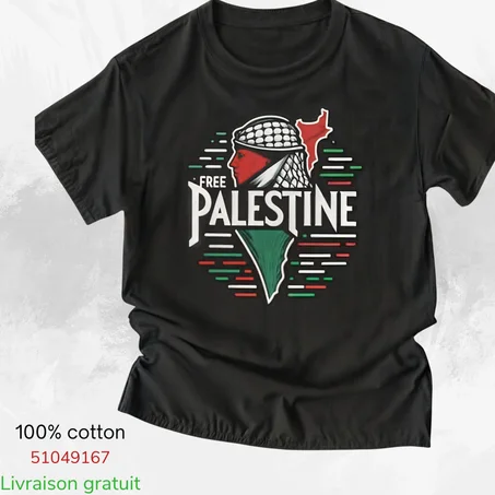 t-shirt palestine 100% cotton