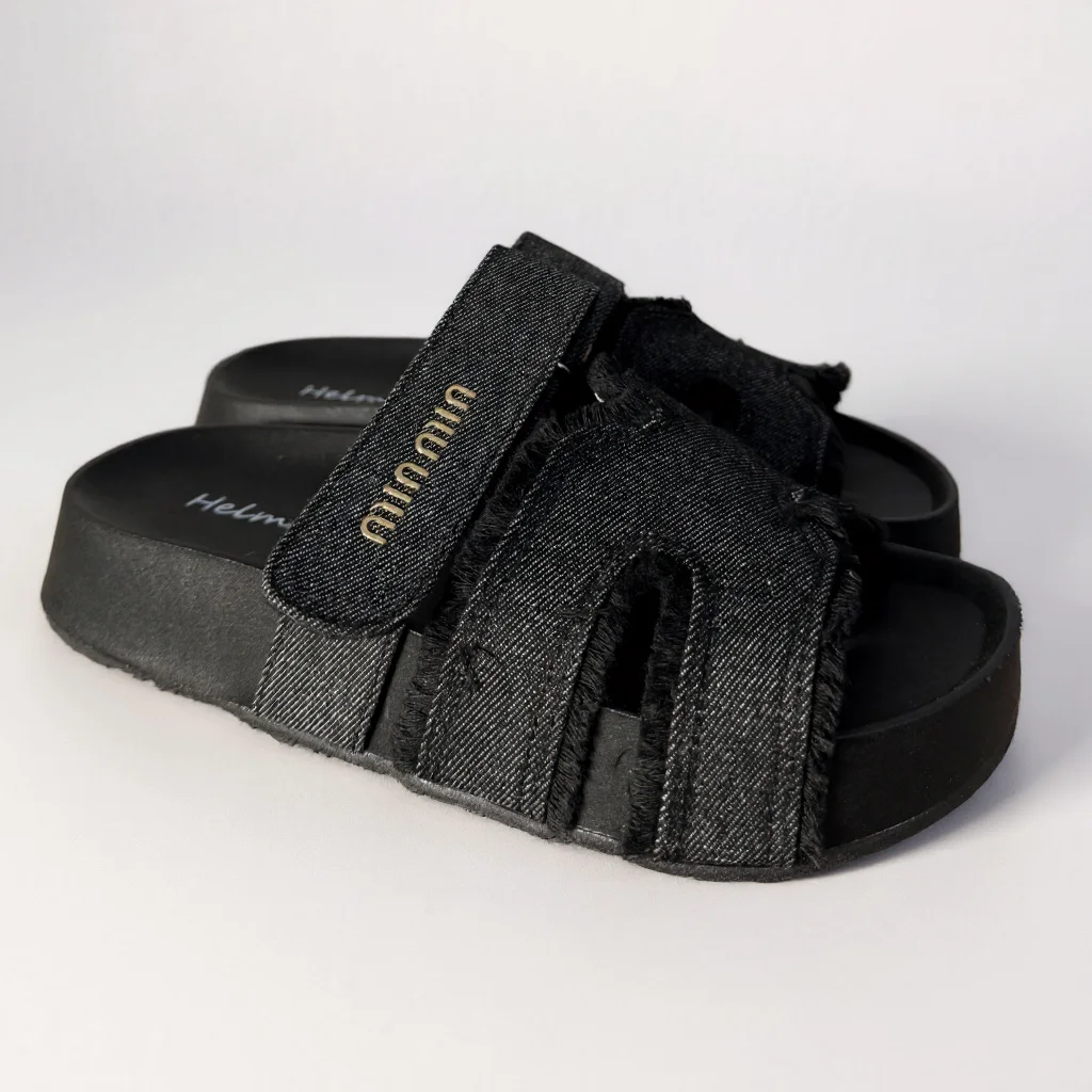 Sandale  Jeans Noir