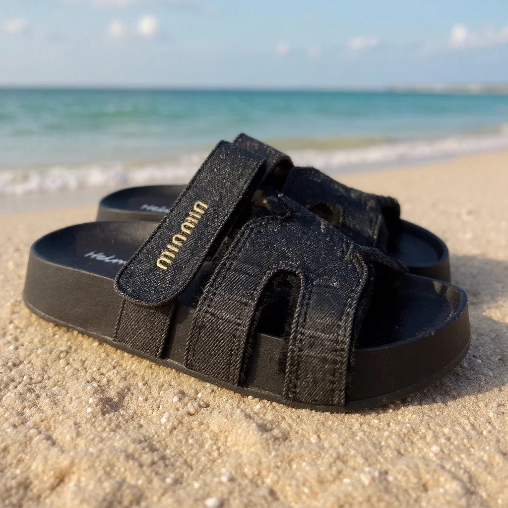 Sandale  Jeans Noir