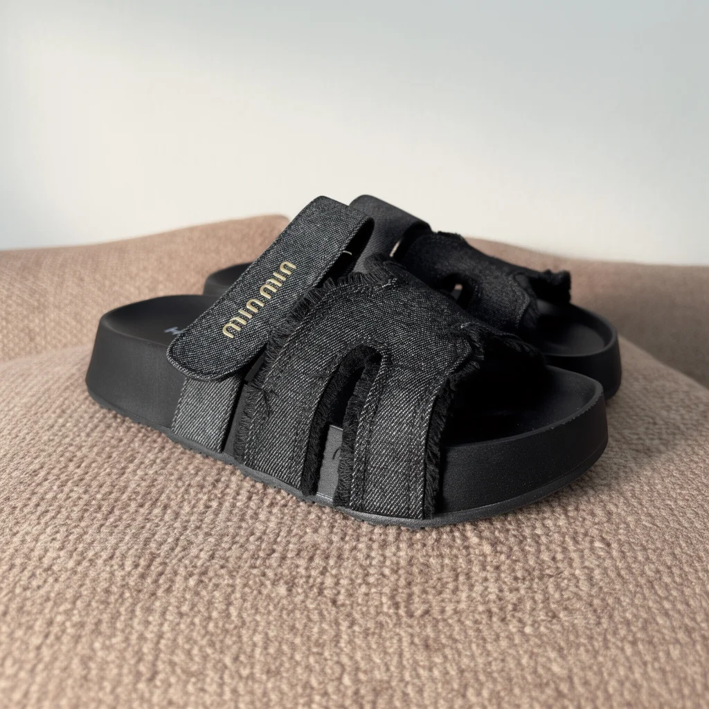 Sandale  Jeans Noir