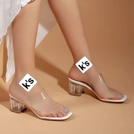 نيو لوك صندل بسير كاحل شفاف