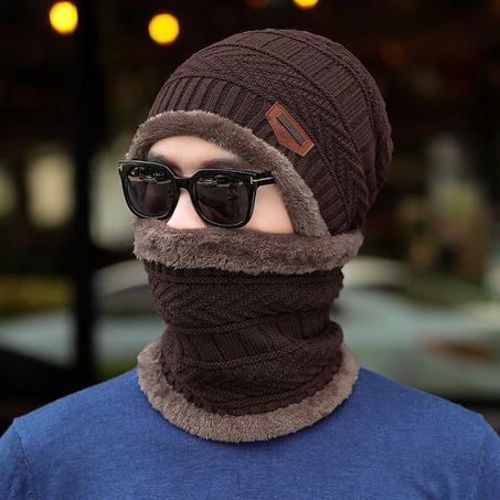 😍2 in 1 warm fleece hat and scarf for women, men and kids