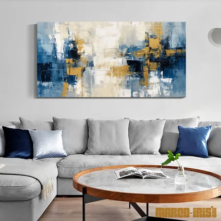 GOLD N BLUE ABSTRACT
