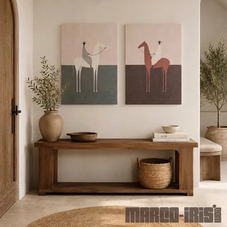 ABSTRACT HORSE AND FIGURE DUO