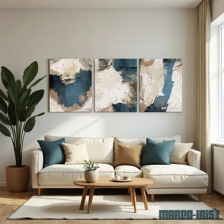 BEIGE AND DARK BLUE TRIO